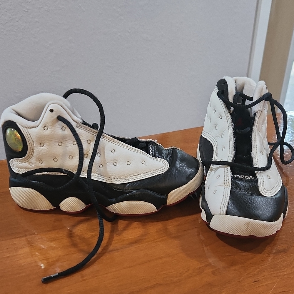 Jordan Black and White Sneakers with Holographic Detail